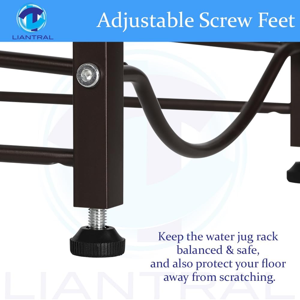 5 Gallon Water Jug Holder, 5 Tiers Silver Heavy Duty Water Rack
