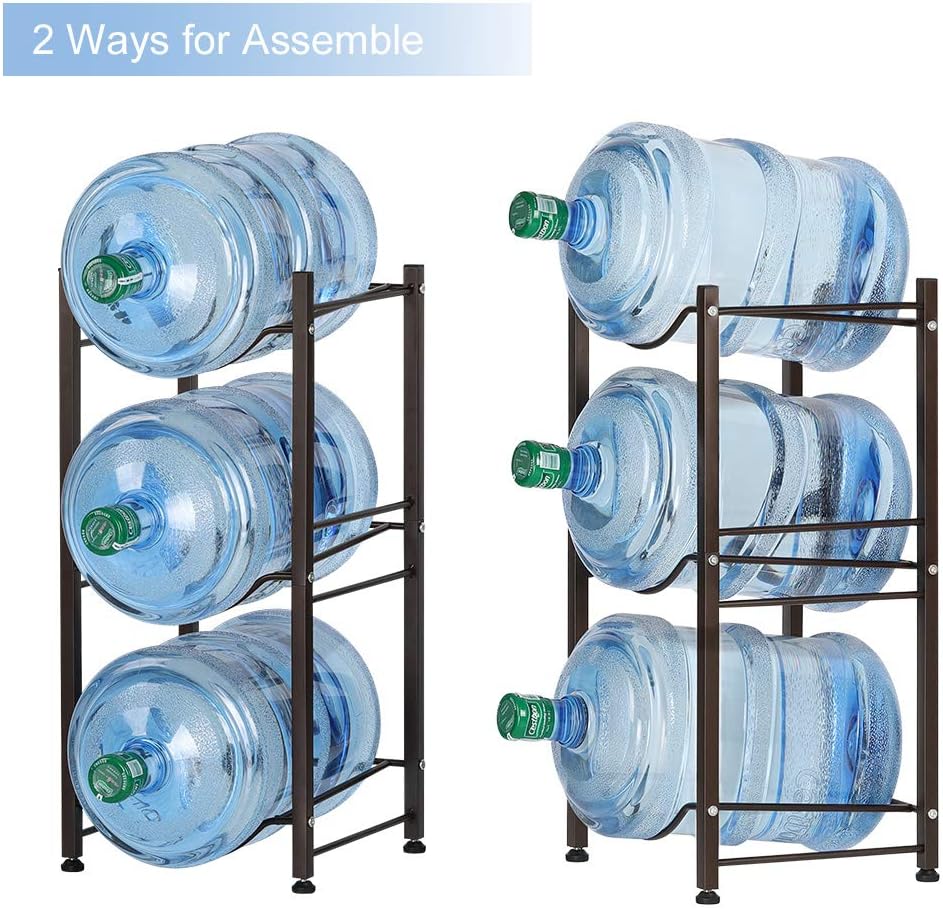 5 Gallon Water Jug Holder, 5 Tiers Silver Heavy Duty Water Rack