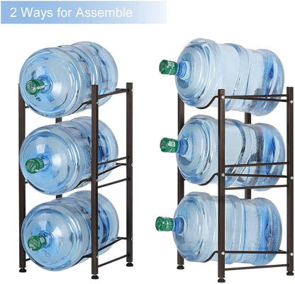 5 Gallon Water Jug Holder, 5 Tiers Silver Heavy Duty Water Rack