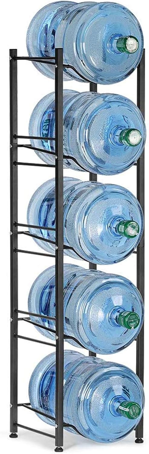 5 Gallon Water Jug Holder, 5 Tiers Silver Heavy Duty Water Rack