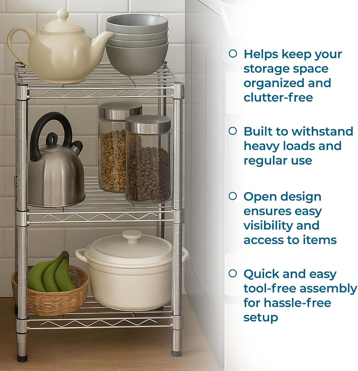5-Tier Heavy Duty Adjustable Shelving Unit, 200-lb Per Shelf NSF Certified Metal Storage Rack, Chrome Wire Shelf for Garage Kitchen Pantry, 36 x 14 x 72 in