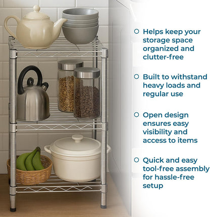 5-Tier Heavy Duty Adjustable Shelving Unit, 200-lb Per Shelf NSF Certified Metal Storage Rack, Chrome Wire Shelf for Garage Kitchen Pantry, 36 x 14 x 72 in