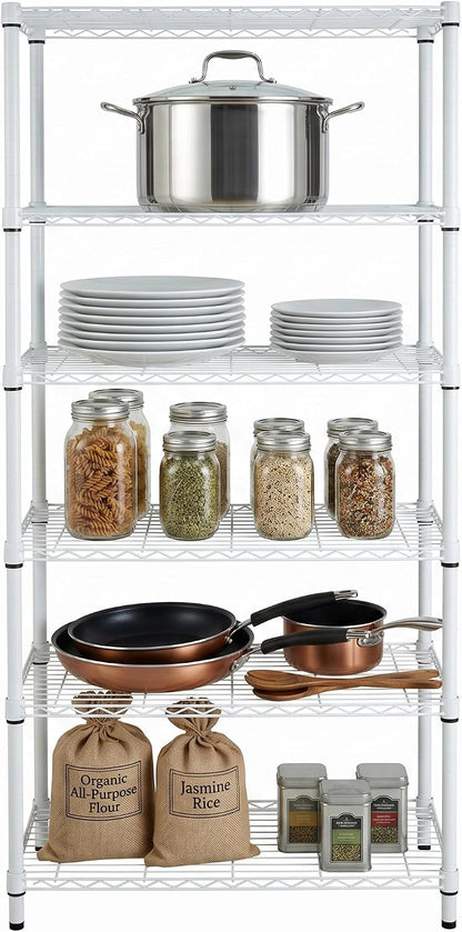 5-Tier Heavy Duty Adjustable Shelving Unit, 200-lb Per Shelf NSF Certified Metal Storage Rack, Chrome Wire Shelf for Garage Kitchen Pantry, 36 x 14 x 72 in