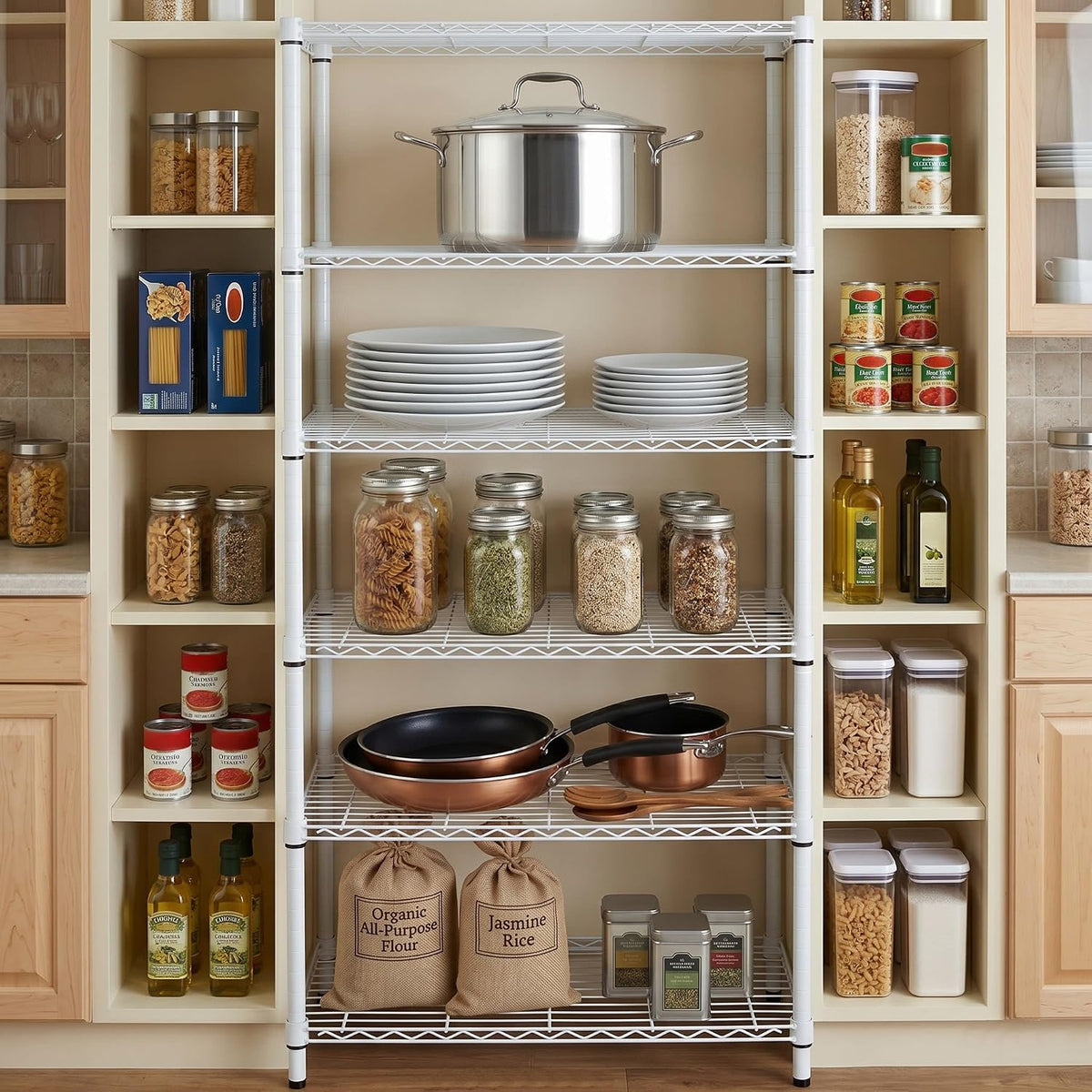 5-Tier Heavy Duty Adjustable Shelving Unit, 200-lb Per Shelf NSF Certified Metal Storage Rack, Chrome Wire Shelf for Garage Kitchen Pantry, 36 x 14 x 72 in