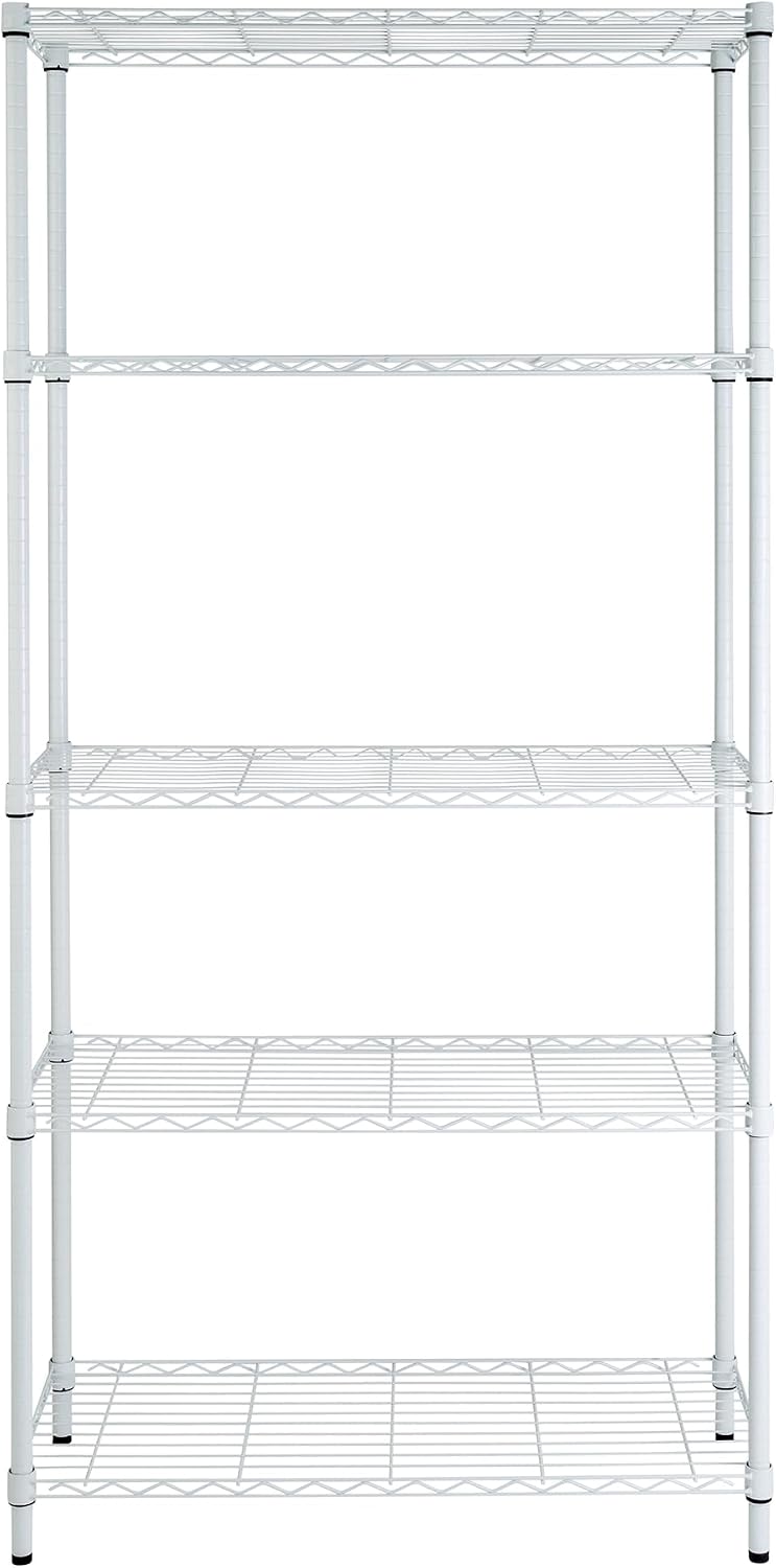 5-Tier Heavy Duty Adjustable Shelving Unit, 200-lb Per Shelf NSF Certified Metal Storage Rack, Chrome Wire Shelf for Garage Kitchen Pantry, 36 x 14 x 72 in
