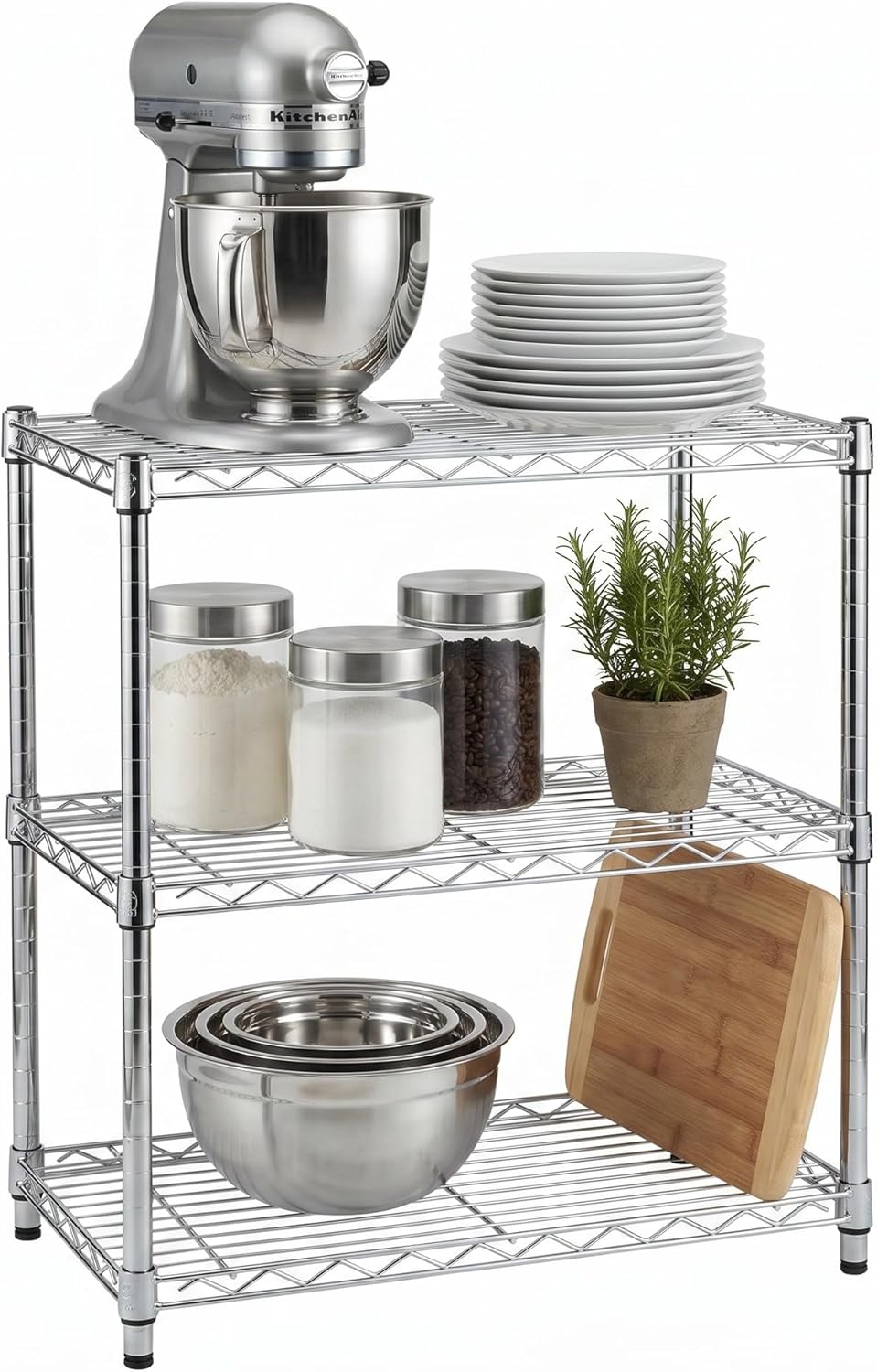 5-Tier Heavy Duty Adjustable Shelving Unit, 200-lb Per Shelf NSF Certified Metal Storage Rack, Chrome Wire Shelf for Garage Kitchen Pantry, 36 x 14 x 72 in