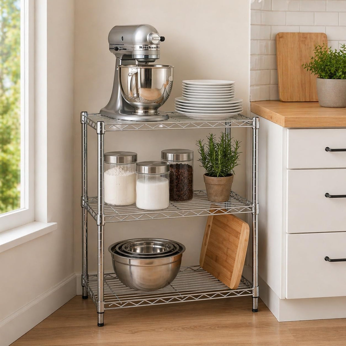 5-Tier Heavy Duty Adjustable Shelving Unit, 200-lb Per Shelf NSF Certified Metal Storage Rack, Chrome Wire Shelf for Garage Kitchen Pantry, 36 x 14 x 72 in