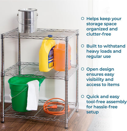 5-Tier Heavy Duty Adjustable Shelving Unit, 200-lb Per Shelf NSF Certified Metal Storage Rack, Chrome Wire Shelf for Garage Kitchen Pantry, 36 x 14 x 72 in