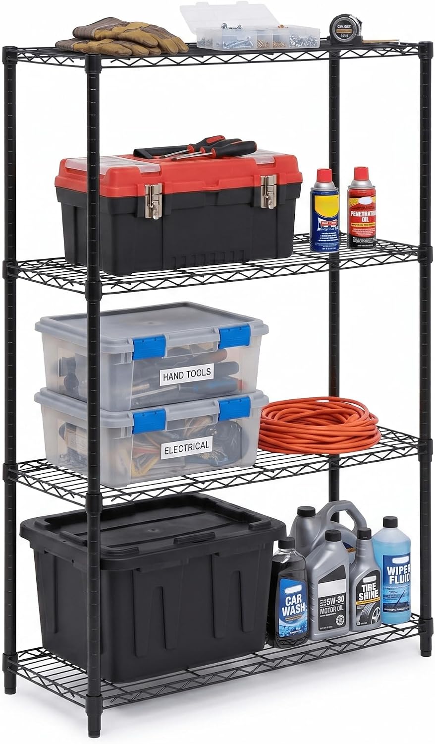 5-Tier Heavy Duty Adjustable Shelving Unit, 200-lb Per Shelf NSF Certified Metal Storage Rack, Chrome Wire Shelf for Garage Kitchen Pantry, 36 x 14 x 72 in