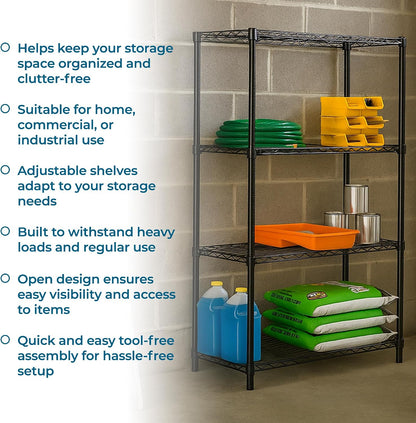5-Tier Heavy Duty Adjustable Shelving Unit, 200-lb Per Shelf NSF Certified Metal Storage Rack, Chrome Wire Shelf for Garage Kitchen Pantry, 36 x 14 x 72 in