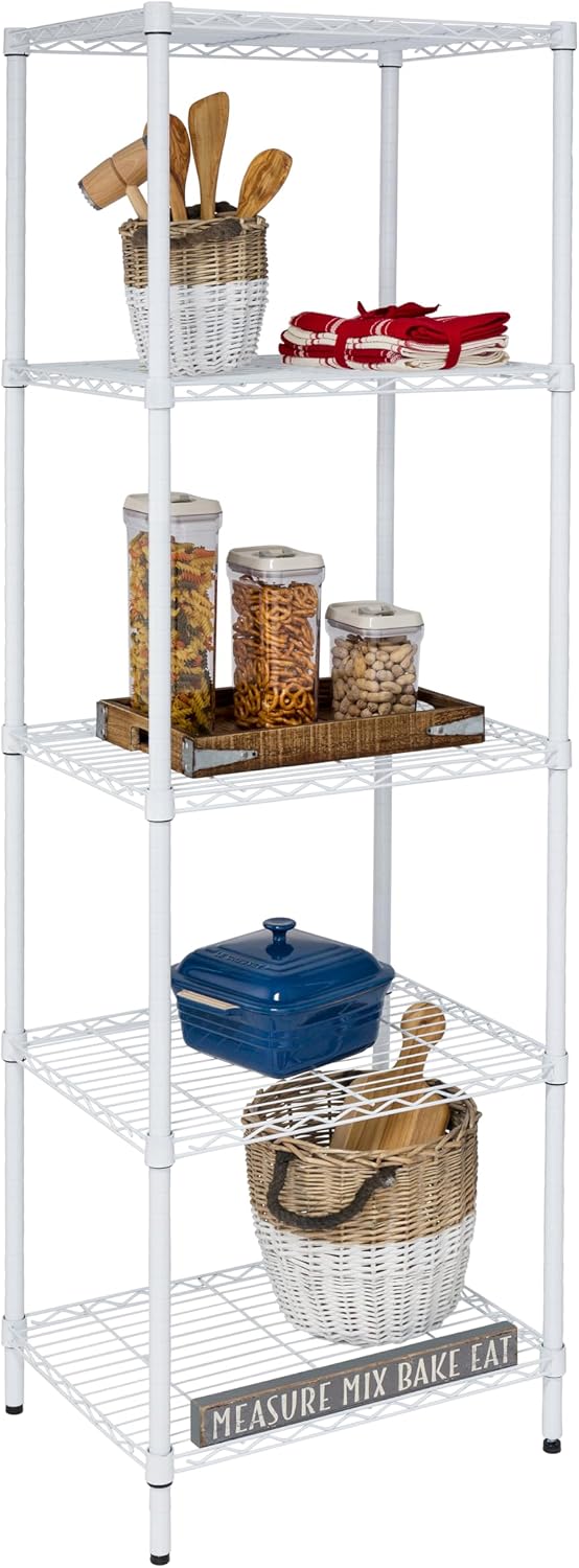5-Tier Heavy Duty Adjustable Shelving Unit, 200-lb Per Shelf NSF Certified Metal Storage Rack, Chrome Wire Shelf for Garage Kitchen Pantry, 36 x 14 x 72 in