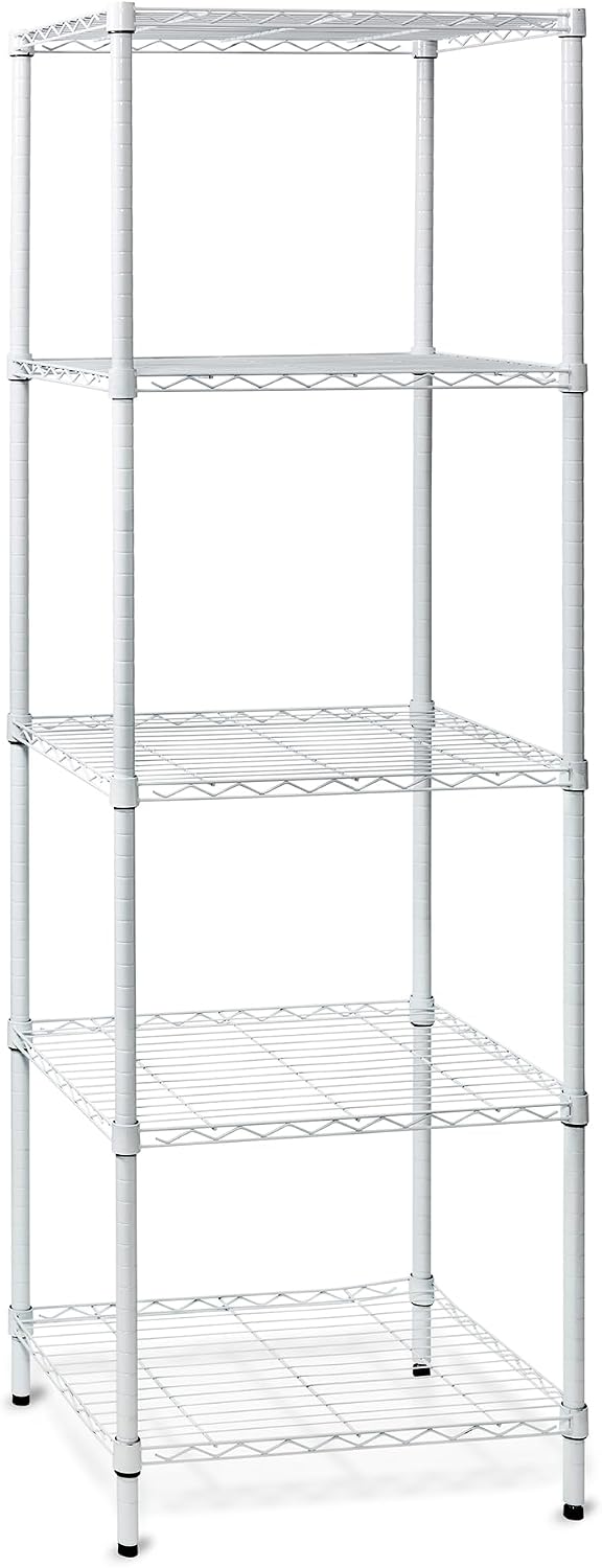 5-Tier Heavy Duty Adjustable Shelving Unit, 200-lb Per Shelf NSF Certified Metal Storage Rack, Chrome Wire Shelf for Garage Kitchen Pantry, 36 x 14 x 72 in
