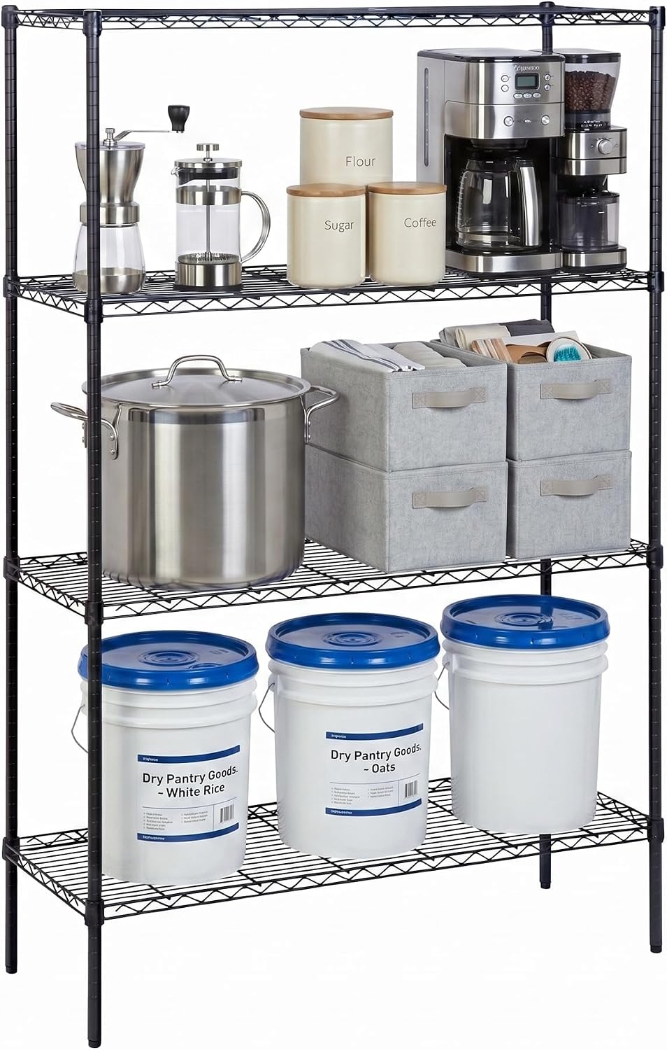 5-Tier Heavy Duty Adjustable Shelving Unit, 200-lb Per Shelf NSF Certified Metal Storage Rack, Chrome Wire Shelf for Garage Kitchen Pantry, 36 x 14 x 72 in