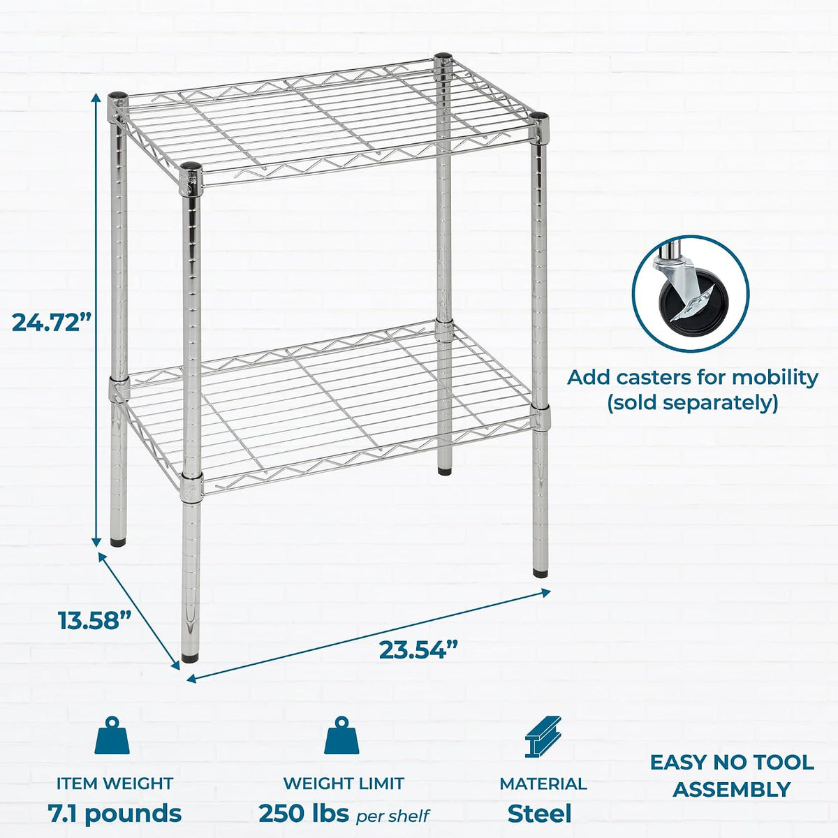 5-Tier Heavy Duty Adjustable Shelving Unit, 200-lb Per Shelf NSF Certified Metal Storage Rack, Chrome Wire Shelf for Garage Kitchen Pantry, 36 x 14 x 72 in