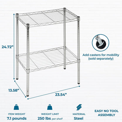 5-Tier Heavy Duty Adjustable Shelving Unit, 200-lb Per Shelf NSF Certified Metal Storage Rack, Chrome Wire Shelf for Garage Kitchen Pantry, 36 x 14 x 72 in