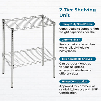 5-Tier Heavy Duty Adjustable Shelving Unit, 200-lb Per Shelf NSF Certified Metal Storage Rack, Chrome Wire Shelf for Garage Kitchen Pantry, 36 x 14 x 72 in