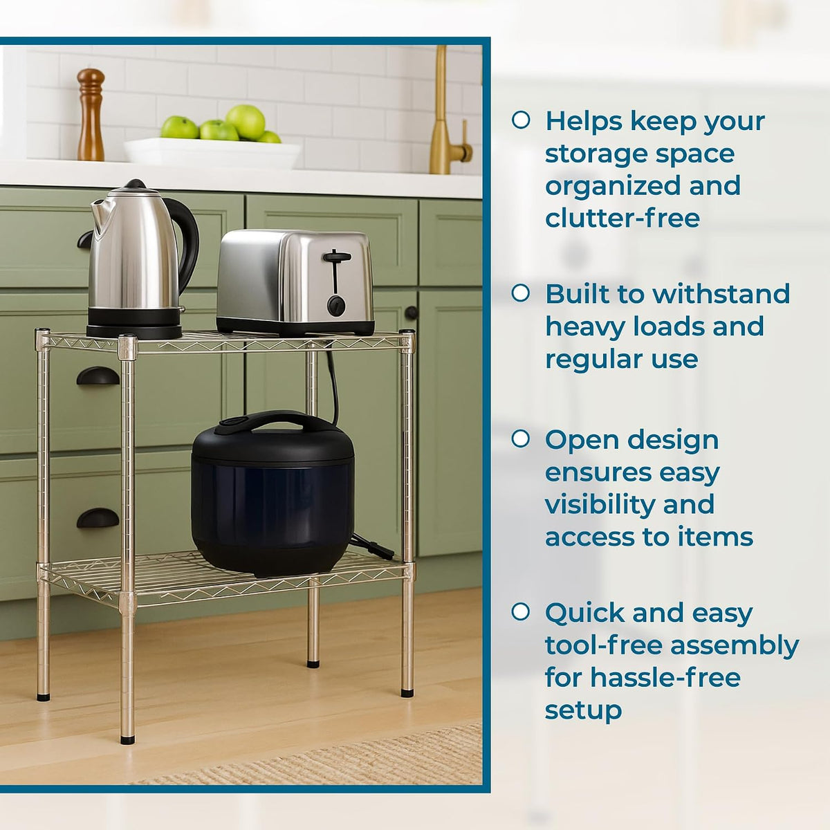 5-Tier Heavy Duty Adjustable Shelving Unit, 200-lb Per Shelf NSF Certified Metal Storage Rack, Chrome Wire Shelf for Garage Kitchen Pantry, 36 x 14 x 72 in