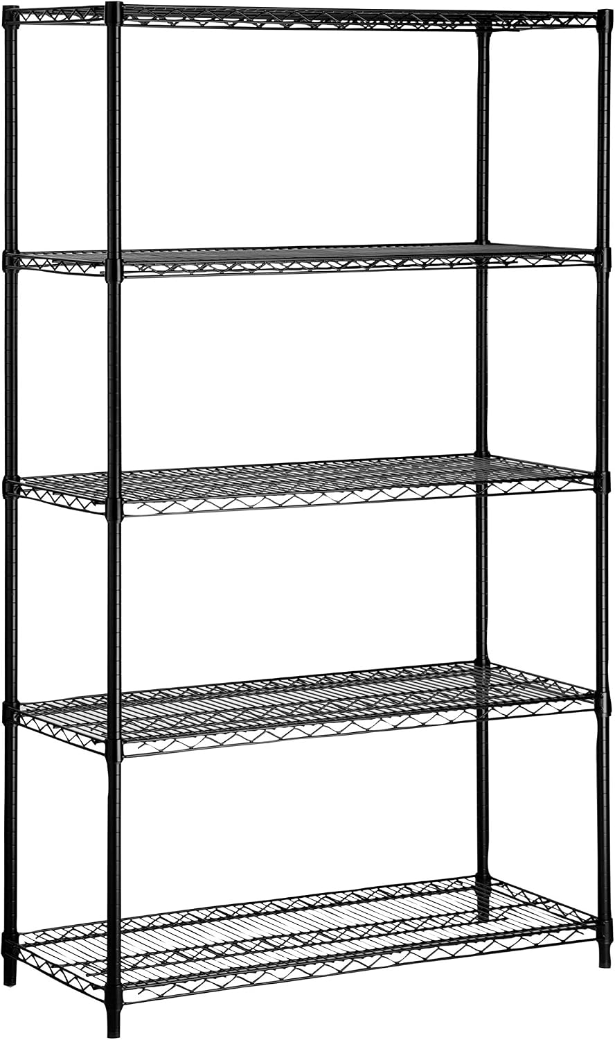 5-Tier Heavy Duty Adjustable Shelving Unit, 200-lb Per Shelf NSF Certified Metal Storage Rack, Chrome Wire Shelf for Garage Kitchen Pantry, 36 x 14 x 72 in