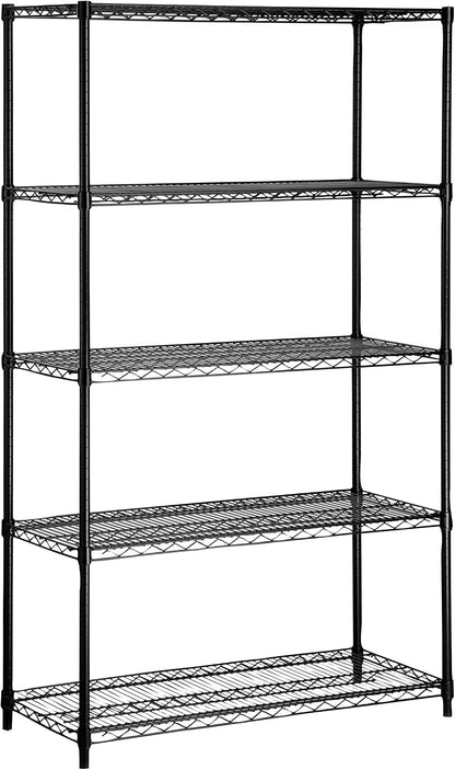 5-Tier Heavy Duty Adjustable Shelving Unit, 200-lb Per Shelf NSF Certified Metal Storage Rack, Chrome Wire Shelf for Garage Kitchen Pantry, 36 x 14 x 72 in