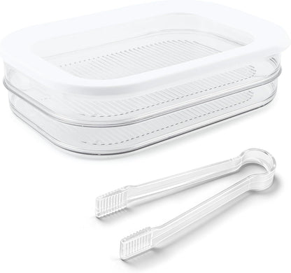 Deli Meat Container for Fridge, 3-Tier Stackable Clear Cold Cuts Storage Containers, Bacon Cheese Container with Lid & Clip, for Lunch Meat,Salami, Bacon, Cheese & Meal Prep