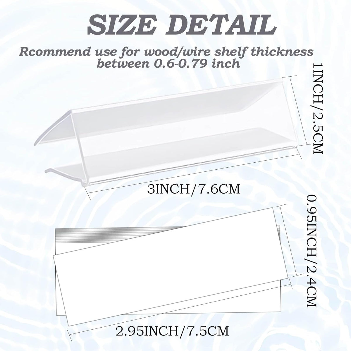 30-Pack Clear Plastic Shelf Label Holder Clips, Fits 0.6-0.78 inch Thick Wire & Wood Shelves, Includes 30 Blank Inserts for Retail Supermarket Organization