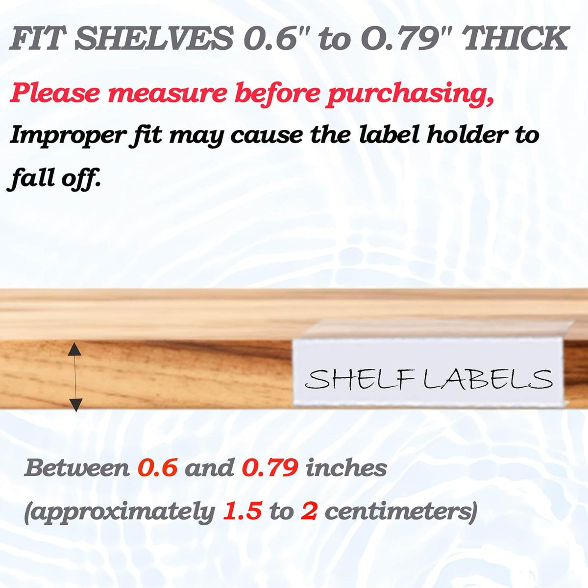 30-Pack Clear Plastic Shelf Label Holder Clips, Fits 0.6-0.78 inch Thick Wire & Wood Shelves, Includes 30 Blank Inserts for Retail Supermarket Organization