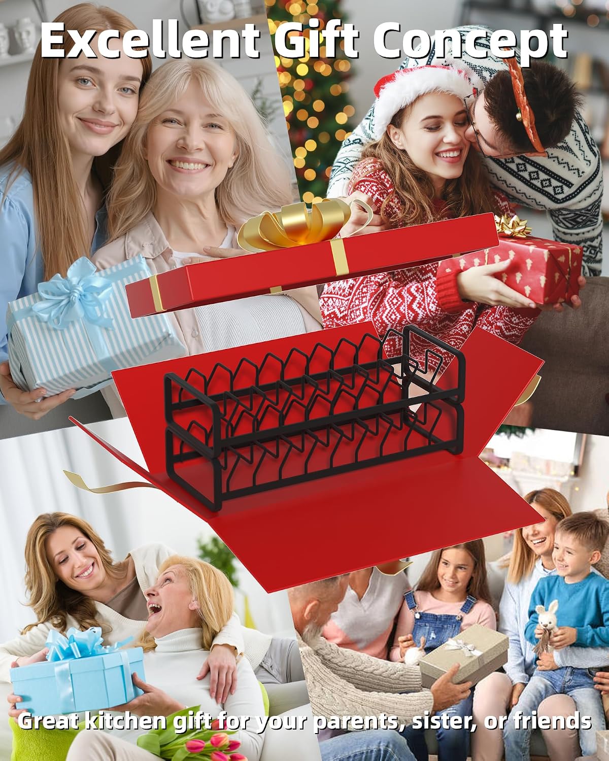 Plate Organizer for Cabinet (2-Pack),Kitchen Dish Rack Organizer for Cabinet Countertop Drawer Space Saver，8 Slots Vertical Plate Holder Storage Rack, Housewarming Kitchen Gifts for Women (White)