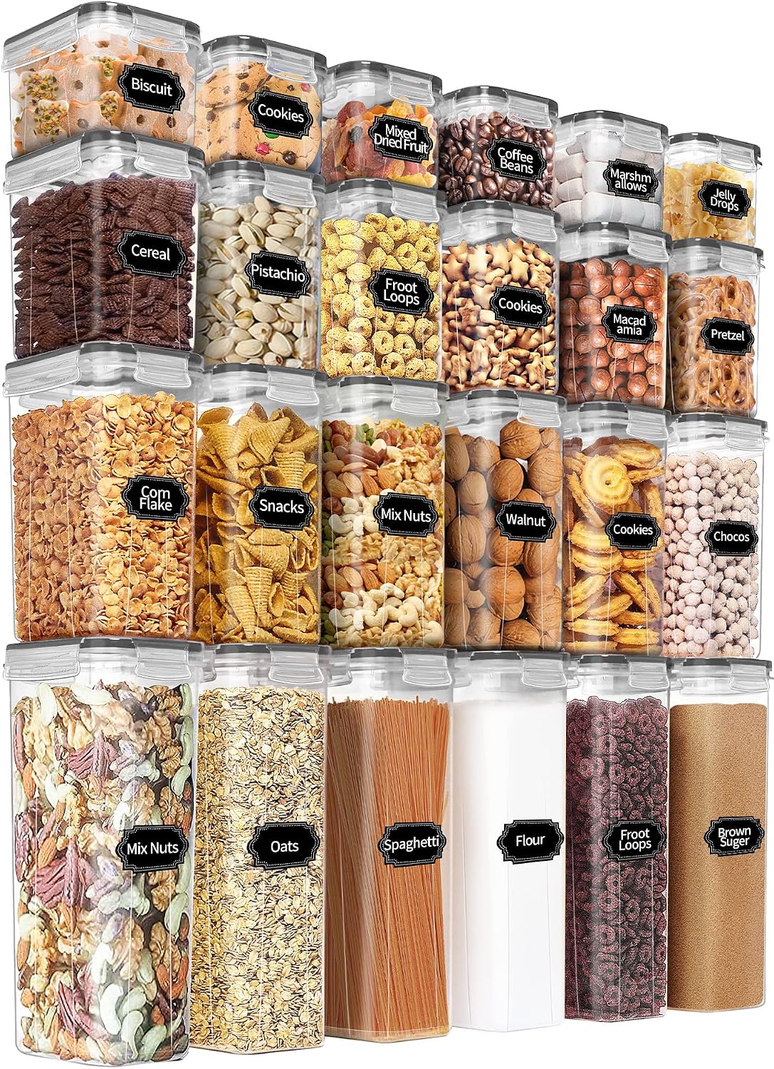 Airtight Food Storage Containers Set with Lids - 24 PCS, BPA Free