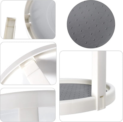 Lazy Susan Organizer, 2 Tier Non Skid Spice Rack Turntable,360 Degree Rotating Seasoning Organizer, 10-Inch Spinning Organizer for Pantry Cabinet, Kitchen, Countertop, Vanity Display Stand