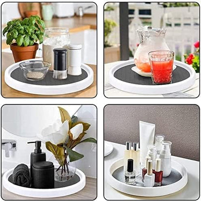 Lazy Susan Organizer, 2 Tier Non Skid Spice Rack Turntable,360 Degree Rotating Seasoning Organizer, 10-Inch Spinning Organizer for Pantry Cabinet, Kitchen, Countertop, Vanity Display Stand