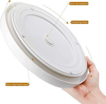 Lazy Susan Organizer, 2 Tier Non Skid Spice Rack Turntable,360 Degree Rotating Seasoning Organizer, 10-Inch Spinning Organizer for Pantry Cabinet, Kitchen, Countertop, Vanity Display Stand