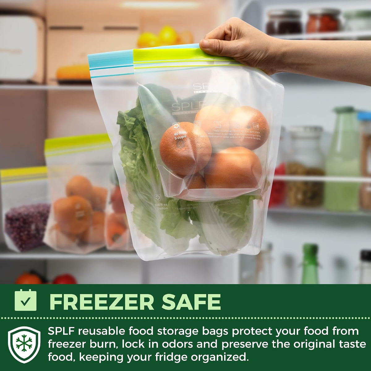 24 Pack Reusable Food Storage Bags Dishwasher Microwave Safe