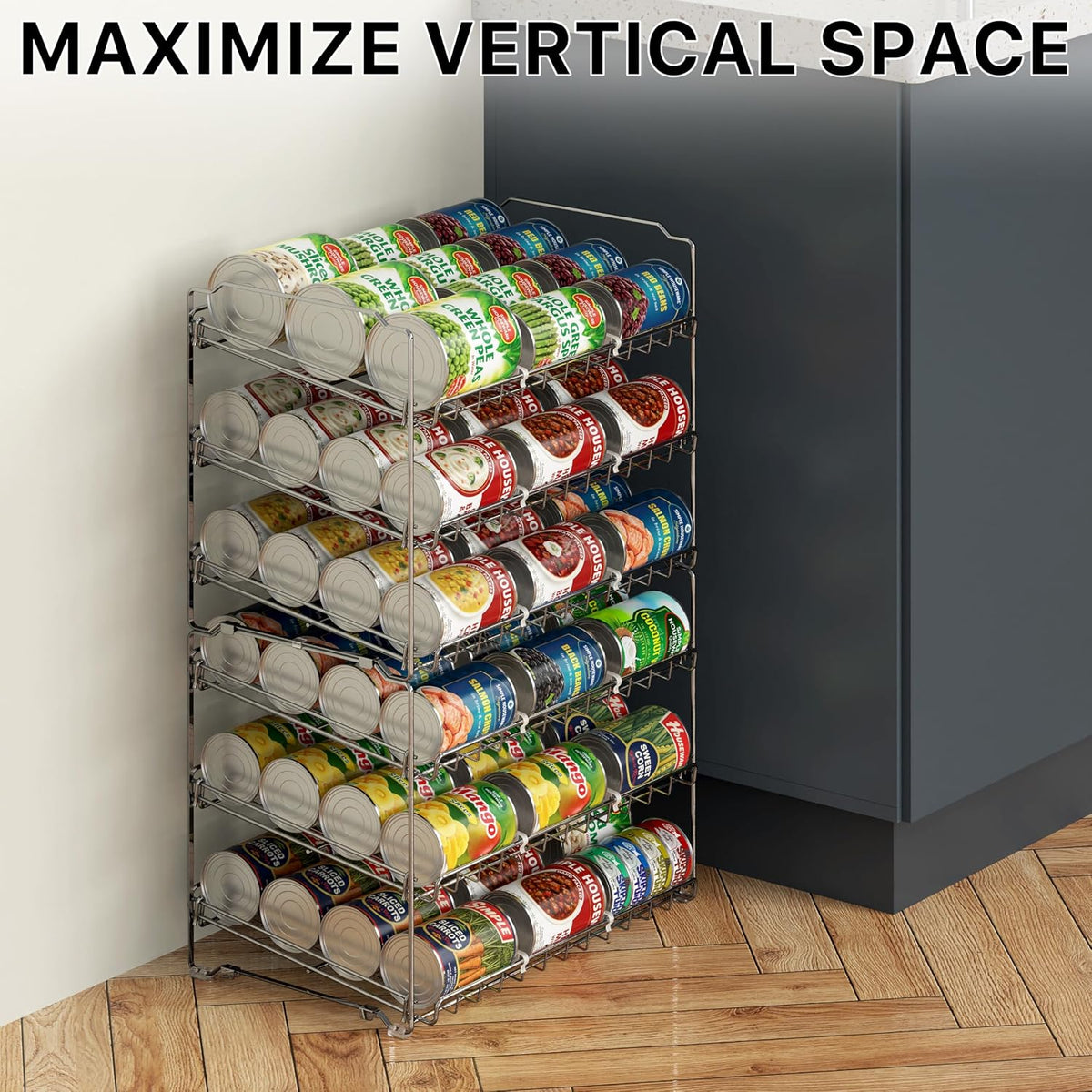 3-Tier Stackable Can Organizer Rack Hold 36 Cans, Chrome