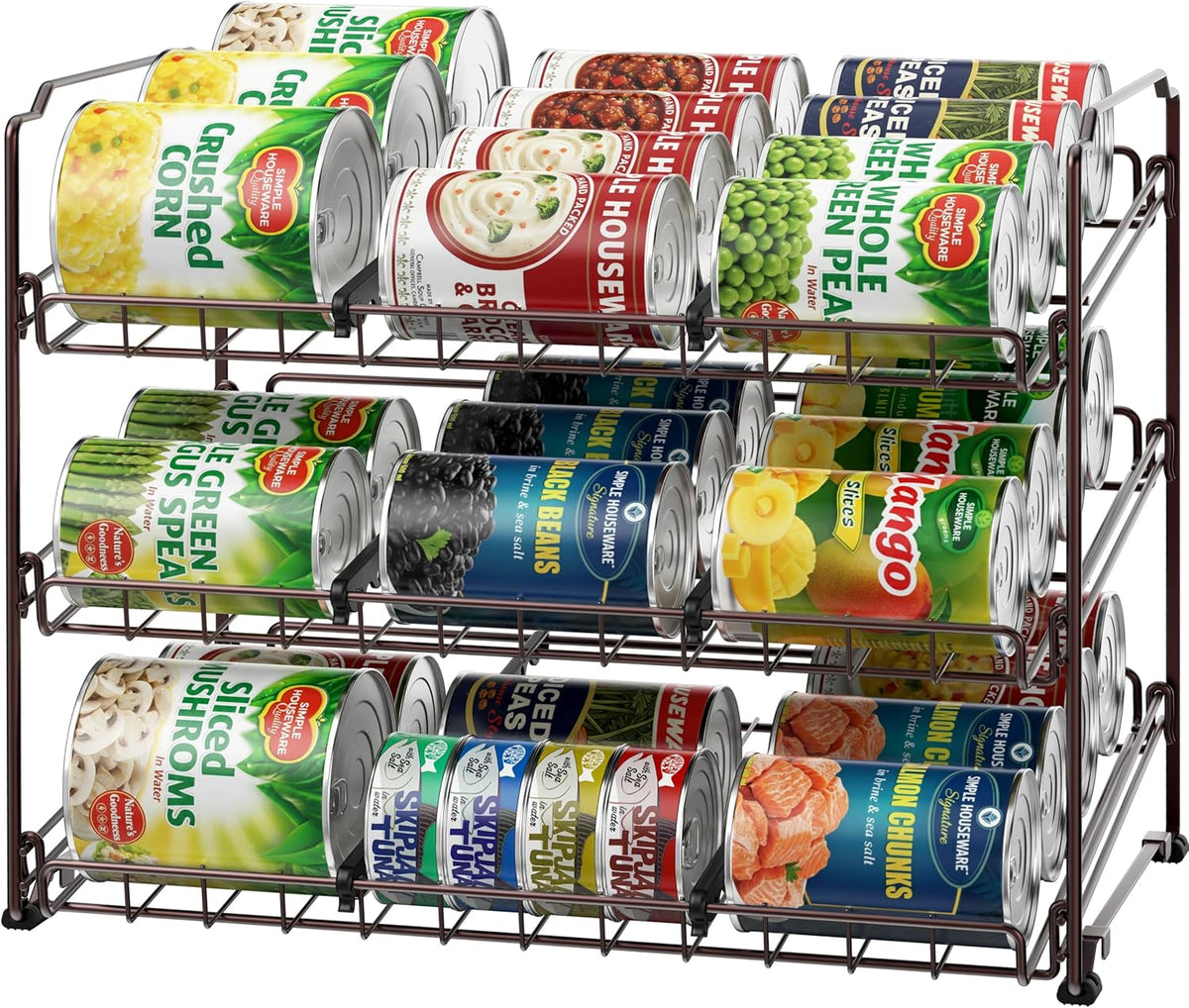 3-Tier Stackable Can Organizer Rack Hold 36 Cans, Chrome
