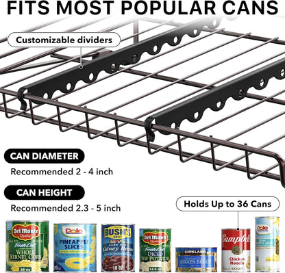 3-Tier Stackable Can Organizer Rack Hold 36 Cans, Chrome