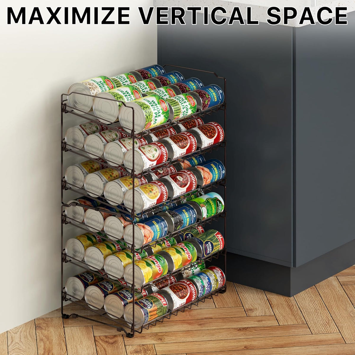3-Tier Stackable Can Organizer Rack Hold 36 Cans, Chrome