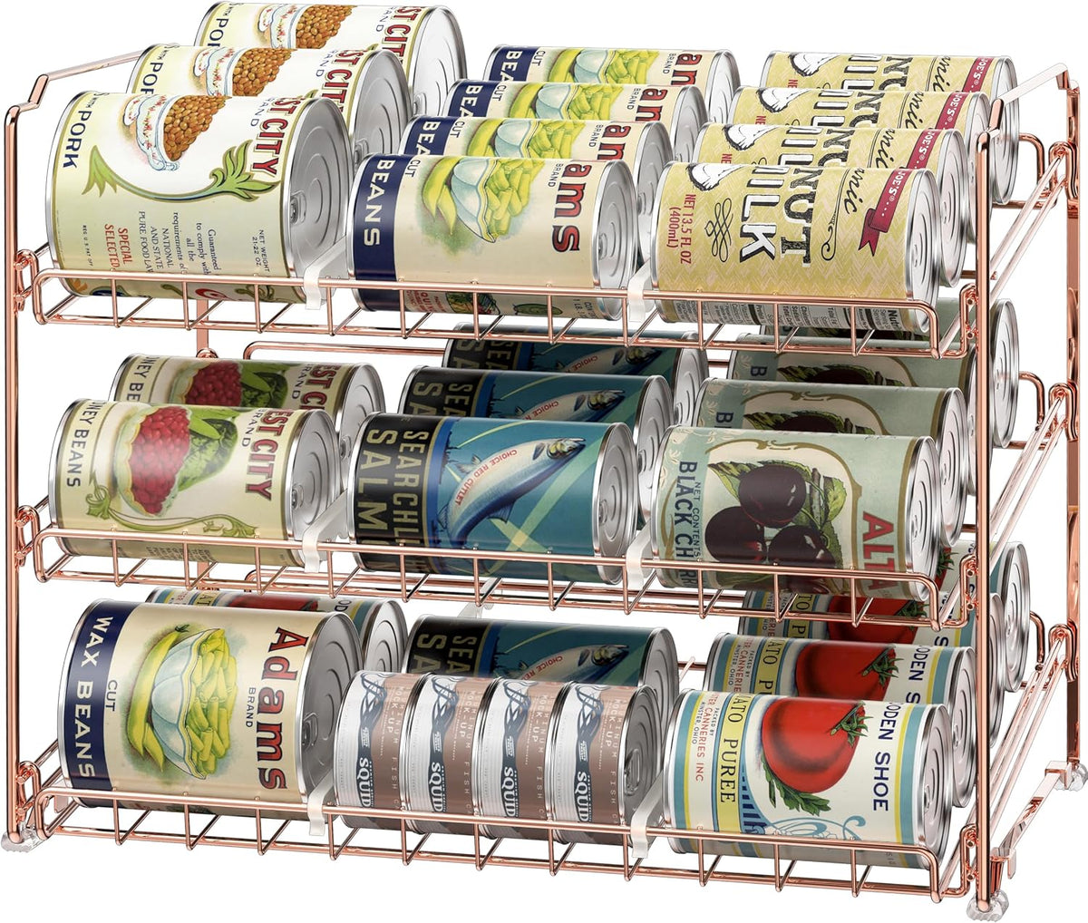 3-Tier Stackable Can Organizer Rack Hold 36 Cans, Chrome