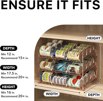 3-Tier Stackable Can Organizer Rack Hold 36 Cans, Chrome
