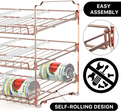 3-Tier Stackable Can Organizer Rack Hold 36 Cans, Chrome