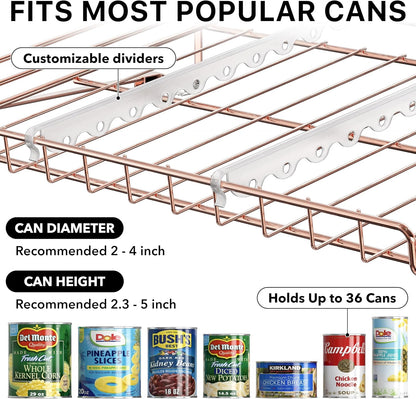 3-Tier Stackable Can Organizer Rack Hold 36 Cans, Chrome