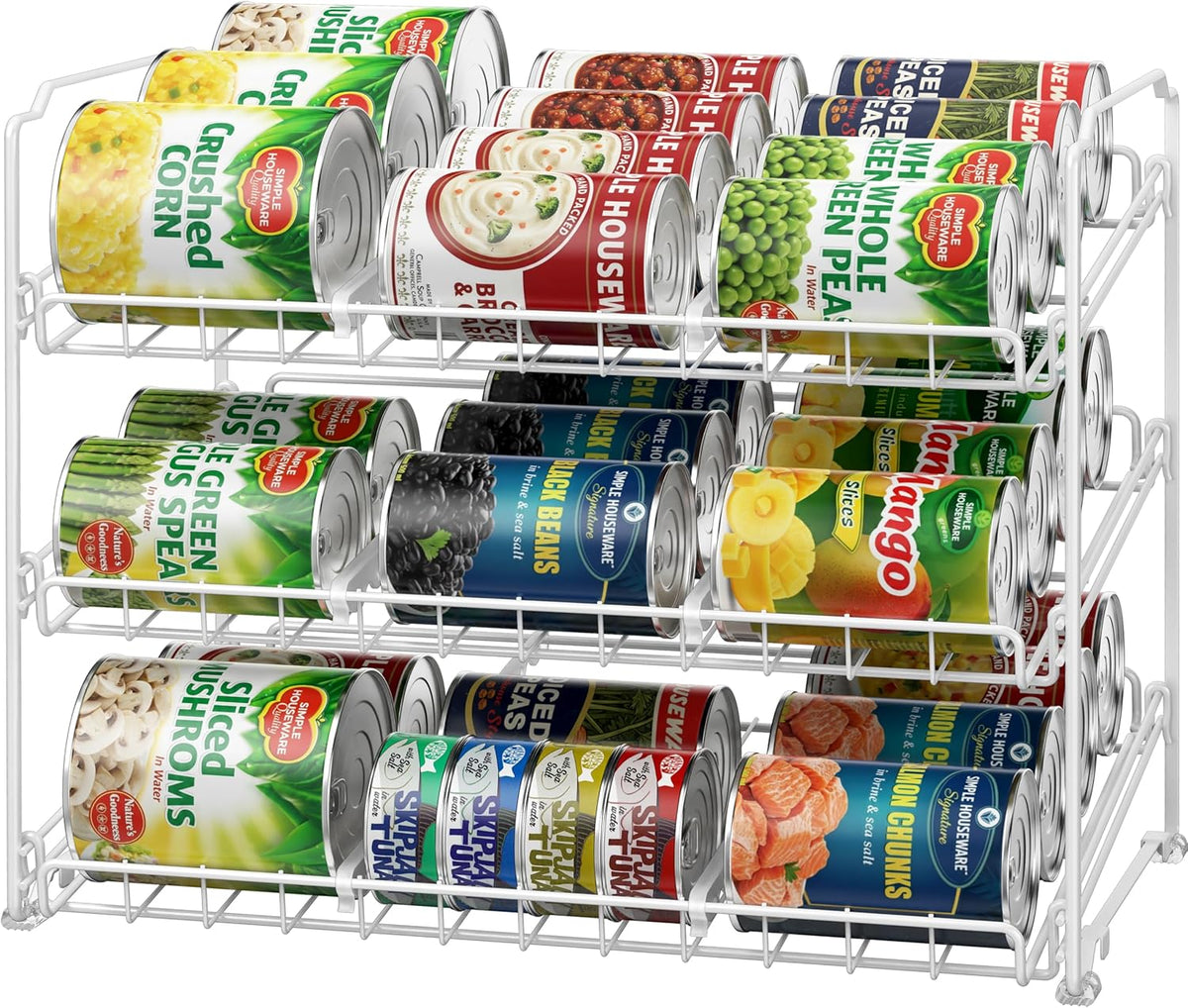 3-Tier Stackable Can Organizer Rack Hold 36 Cans, Chrome