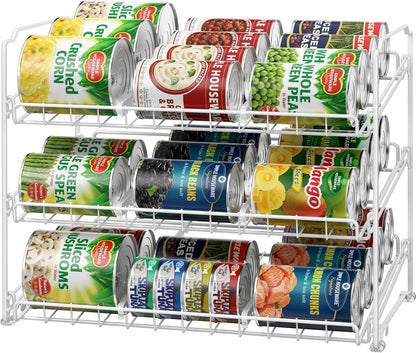 3-Tier Stackable Can Organizer Rack Hold 36 Cans, Chrome