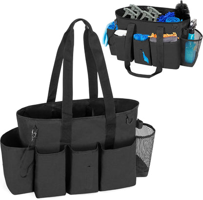 LoDrid Professional Cleaning Tote Caddy for Cleaning Supply, Totem | Cleaning Bag Organizer with Dividers and Handle Strap for Housekeepers Work, Bag Only