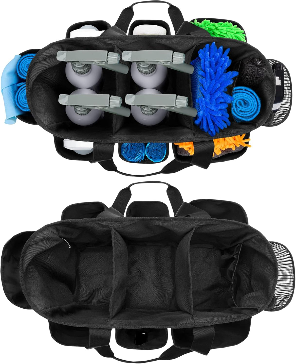 LoDrid Professional Cleaning Tote Caddy for Cleaning Supply, Totem | Cleaning Bag Organizer with Dividers and Handle Strap for Housekeepers Work, Bag Only