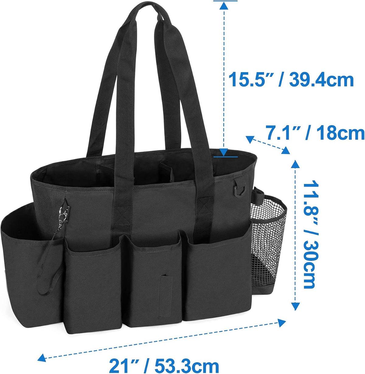 LoDrid Professional Cleaning Tote Caddy for Cleaning Supply, Totem | Cleaning Bag Organizer with Dividers and Handle Strap for Housekeepers Work, Bag Only