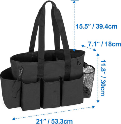 LoDrid Professional Cleaning Tote Caddy for Cleaning Supply, Totem | Cleaning Bag Organizer with Dividers and Handle Strap for Housekeepers Work, Bag Only