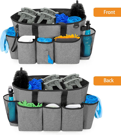 LoDrid Professional Cleaning Tote Caddy for Cleaning Supply, Totem | Cleaning Bag Organizer with Dividers and Handle Strap for Housekeepers Work, Bag Only