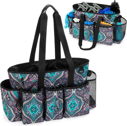LoDrid Professional Cleaning Tote Caddy for Cleaning Supply, Totem | Cleaning Bag Organizer with Dividers and Handle Strap for Housekeepers Work, Bag Only
