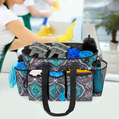 LoDrid Professional Cleaning Tote Caddy for Cleaning Supply, Totem | Cleaning Bag Organizer with Dividers and Handle Strap for Housekeepers Work, Bag Only