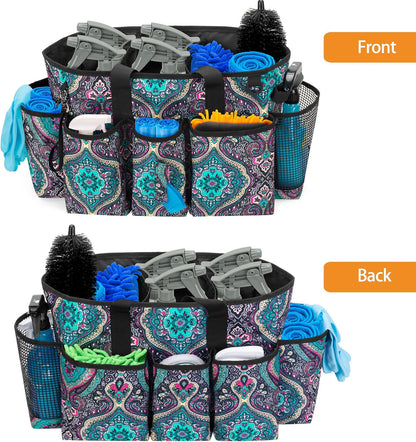 LoDrid Professional Cleaning Tote Caddy for Cleaning Supply, Totem | Cleaning Bag Organizer with Dividers and Handle Strap for Housekeepers Work, Bag Only